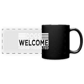 chien fou dame chiens conceptions - Mug panoramique uni - noir - Devant