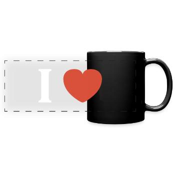 i love - Mug panoramique uni - noir - Devant