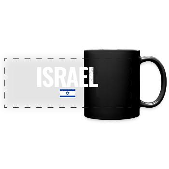Israel Vintage Israeli Flag - Full Colour Panoramic Mug - black - Front