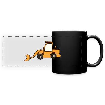 Radlader - Panorama-Tasse farbig - Schwarz - Vorne