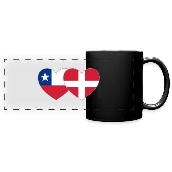 Chile Dänemark Flagge Herz - Panorama-Tasse farbig - Schwarz - Vorne