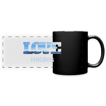 Alpes Amour Randonnée Montagnes Cadeau Photo Vacances - Mug panoramique uni - noir - Devant