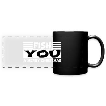 bébé anniversaire drôle barbe gang amour pêche - Mug panoramique uni - noir - Devant