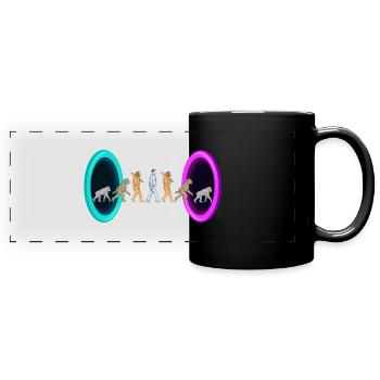 Evolution through portals - Full Colour Panoramic Mug - black - Front