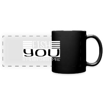 Sous le sapin Cadeaux de Noël blagues - Mug panoramique uni - noir - Devant