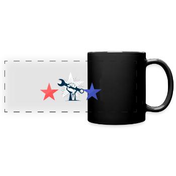 Labor Day Shirt - Stars & Work - Panorama-Tasse farbig - Schwarz - Vorne