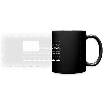 Drapeau militaire américain blanc - Mug panoramique uni - noir - Devant