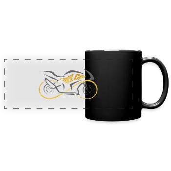 RZ Logo Ridscpl grau gold - Panorama-Tasse farbig - Schwarz - Vorne