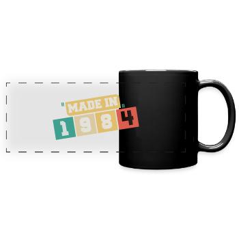 1984 Geburtstag 1984 Jahrgang 1984 Geburtstag - Panorama-Tasse farbig - Schwarz - Vorne