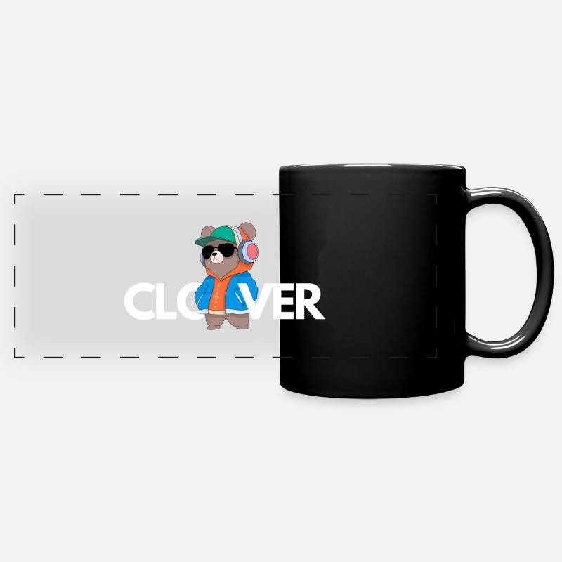 Clover teddy White Edition - Full Colour Panoramic Mug - black