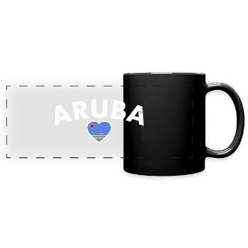 Aruba Arubanische Flagge Stolzer Arubaner - Panorama-Tasse farbig - Schwarz - Vorne