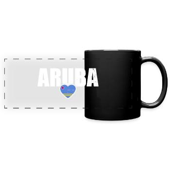 Aruba Arubanische Flagge Stolzer Arubaner - Panorama-Tasse farbig - Schwarz - Vorne