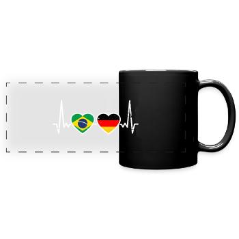 Brazil Germany Flag Brazilian German - Full Colour Panoramic Mug - black - Front
