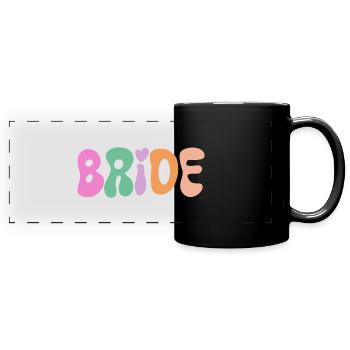 Braut - Panorama-Tasse farbig - Schwarz - Vorne