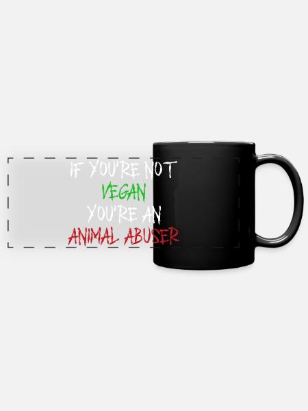 Animal Abuser - Panorama-Tasse farbig - Schwarz