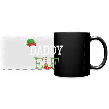 Daddy Elf - Papa der Weihnachts-Elf - Panorama-Tasse farbig - Schwarz - Vorne