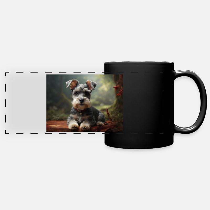 Schnauzer Dog - Full Colour Panoramic Mug - black