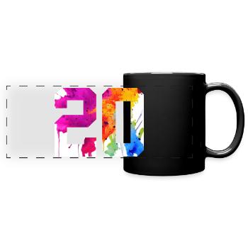 NUMBER 20 YEARS OLD 20TH BIRTHDAY - Full Colour Panoramic Mug - black - Front
