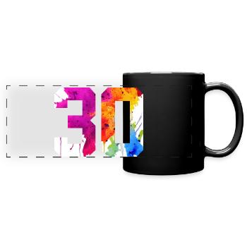NUMBER 30 YEARS OLD 30TH BIRTHDAY - Full Colour Panoramic Mug - black - Front