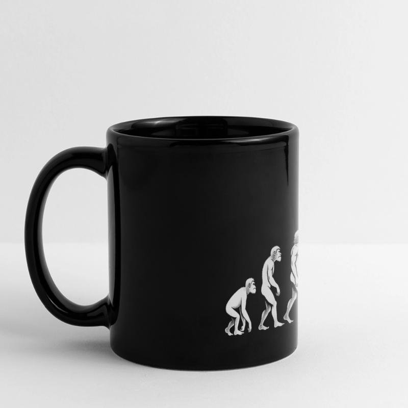 Steampunk Evolution mit Aluhut Panorama-Tasse farbig
