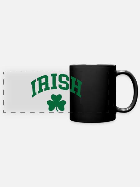Irish Shamrock - Panorama-Tasse farbig - Schwarz