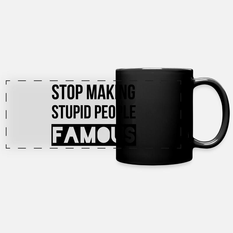 arrêt - Mug panoramique uni - noir