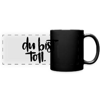 Tu es génial! - Mug panoramique uni - noir - Devant