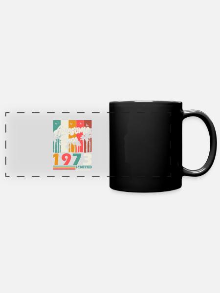 1973 Jahrgang geboren Vintage Geburtstag Geschenk - Panorama-Tasse farbig - Schwarz