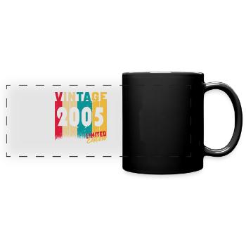 18 anniversaire 18 ans né 2005 - Mug panoramique uni - noir - Devant