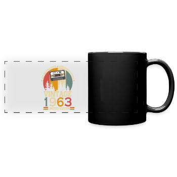 Né en 1963 Vintage Anniversaire Rétro - Mug panoramique uni - noir - Devant