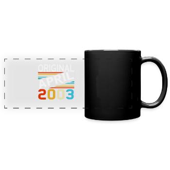 Avril 2003 Anniversaire Né Vintage - Mug panoramique uni - noir - Devant
