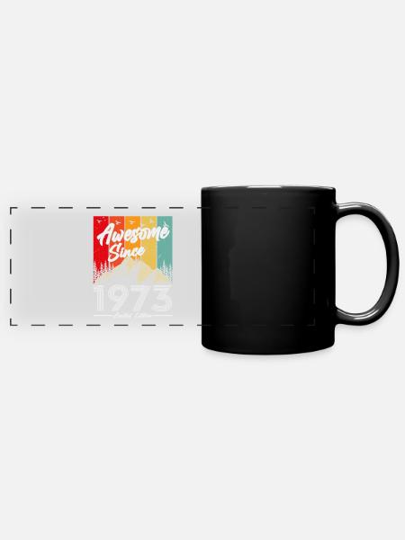 1973 Jahrgang Geburtstag Geschenk Vintage Retro - Panorama-Tasse farbig - Schwarz