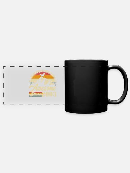 Jahrgang 2003 Vintage Retro Geburtstag Geschenk - Panorama-Tasse farbig - Schwarz