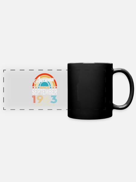 September 1963 Vintage Jahrgang Geburtstag Retro - Panorama-Tasse farbig - Schwarz