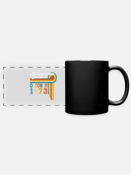 Octobre 1973 Vintage Vintage Retro Anniversaire - Mug panoramique uni - noir