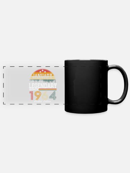 Les légendes sont nées en janvier 1964 - Mug panoramique uni - noir