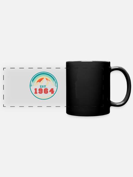 1964 Vintage Retro Jahrgang Geburtstag Geschenk - Panorama-Tasse farbig - Schwarz