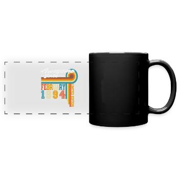 Februar 1994 Jahrgang Geburtstag Retro Geschenk - Panorama-Tasse farbig - Schwarz - Vorne