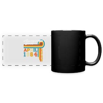 April 1964 Vintage Born Birthday Gift - Full Colour Panoramic Mug - black - Front