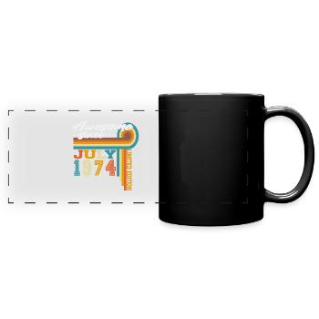 Juli 1974 Jahrgang Geburtstag Vintage Retro - Panorama-Tasse farbig - Schwarz - Vorne