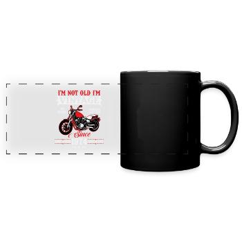 1974 Jahrgang Geburtstag Vintage Motorrad - Panorama-Tasse farbig - Schwarz - Vorne