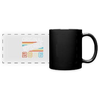 September 2006 Jahrgang Geburtstag Vintage Retro - Panorama-Tasse farbig - Schwarz - Vorne