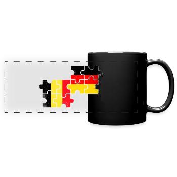 Belgique Allemagne Drapeau Belge Allemand - Mug panoramique uni - noir - Devant