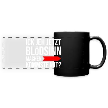 Berlin slang lustig blödsinn dialekt berliner - Panorama-Tasse farbig - Schwarz - Vorne