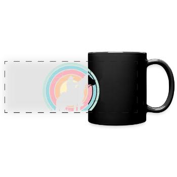 Cowboy - Western - Panorama-Tasse farbig - Schwarz - Vorne