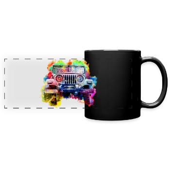 jeep - Full Colour Panoramic Mug - black - Front