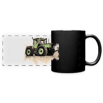 MB trac 1300 turbo | Traktor - Panorama-Tasse farbig - Schwarz - Vorne