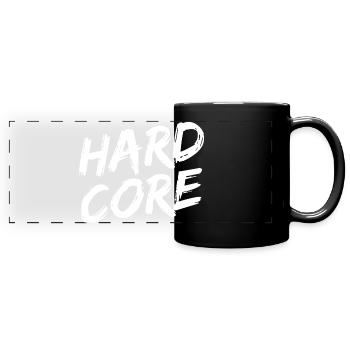 "HARDCORE" White Brush Font - Full Colour Panoramic Mug - black - Front