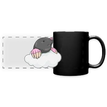 Nuages de taupes - Mug panoramique uni - noir - Devant