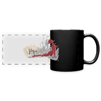 Yoga style for you and your best friend - Full Colour Panoramic Mug - black - Front